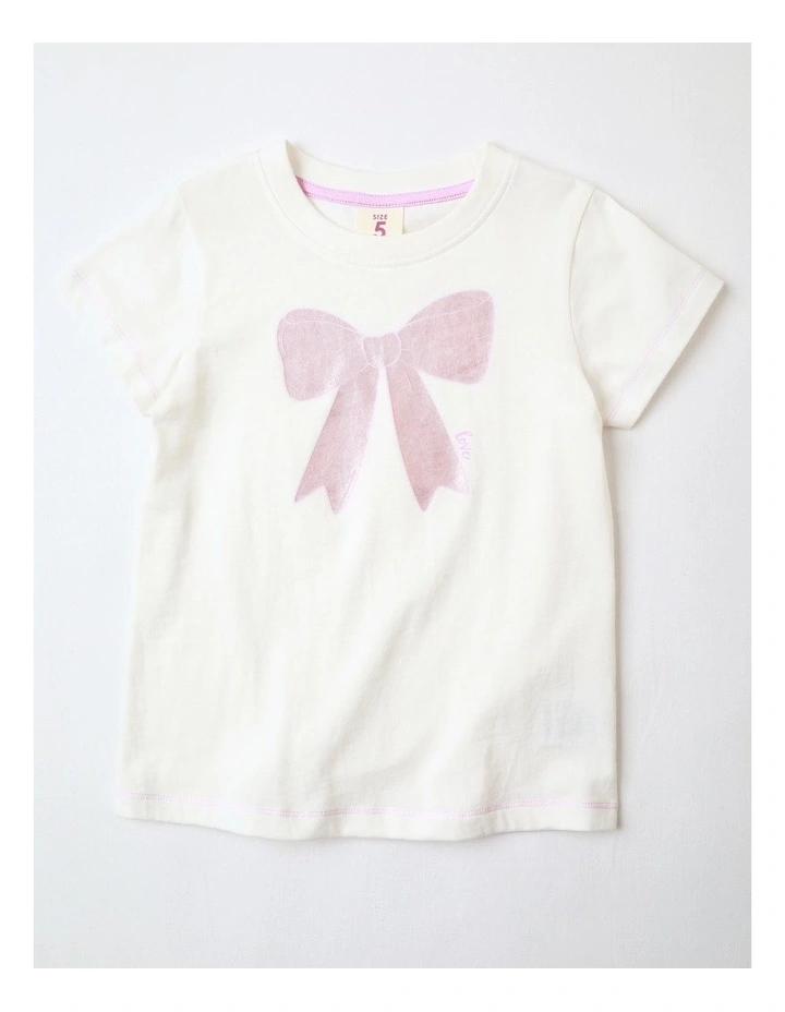 Essentials Print Tee in White image 1