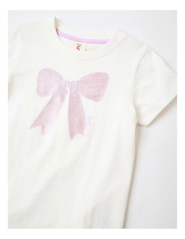 Essentials Print Tee in White image 2