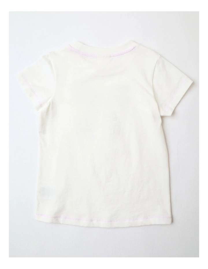 Essentials Print Tee in White image 3