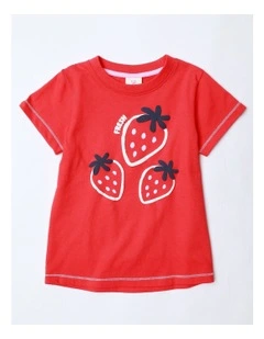 Essentials Print Tee in Red