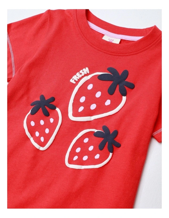 Essentials Print Tee in Red image 2