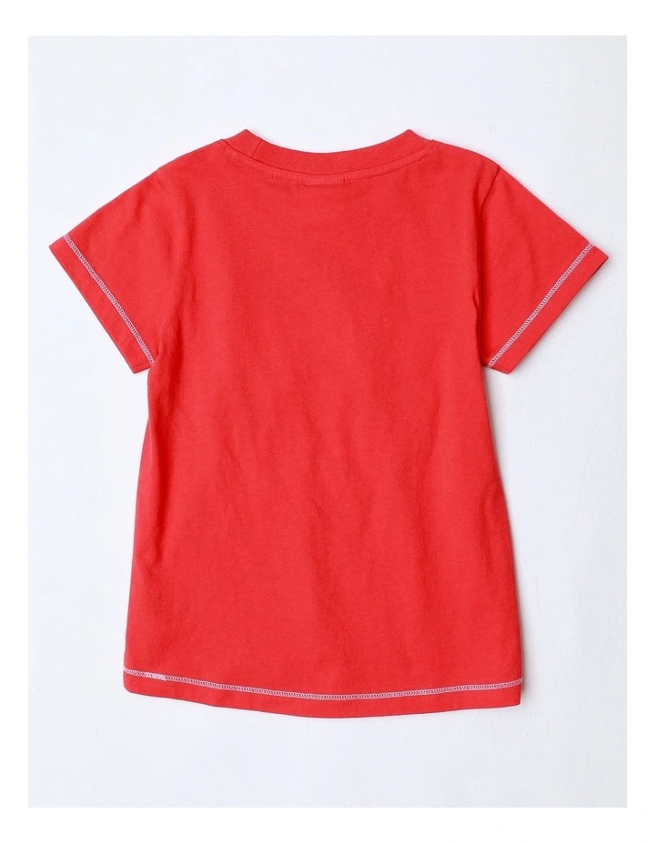 Essentials Print Tee in Red image 3