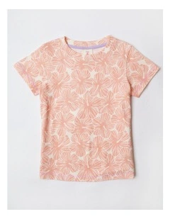 Essentials Print Tee in Orange Floral