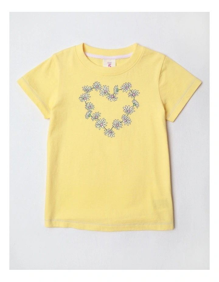 Essentials Print Tee in Yellow image 1