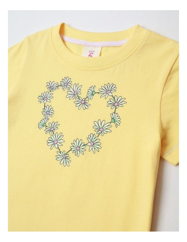 Essentials Print Tee in Yellow image 2