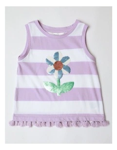 Tassel Trim Tank in Lilac