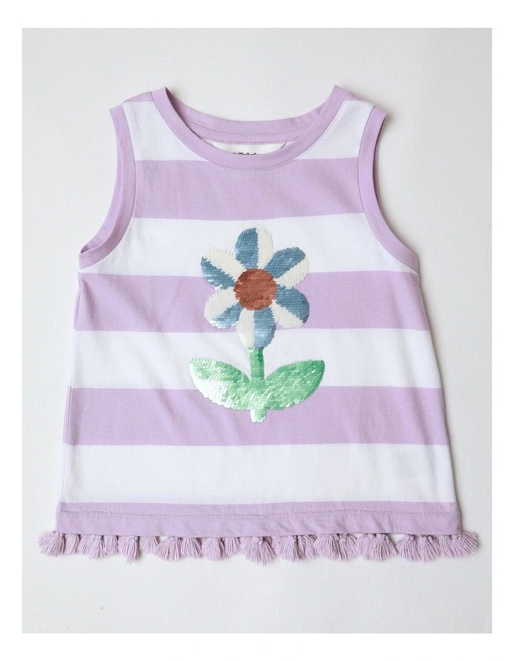 Tassel Trim Tank in Lilac image 1