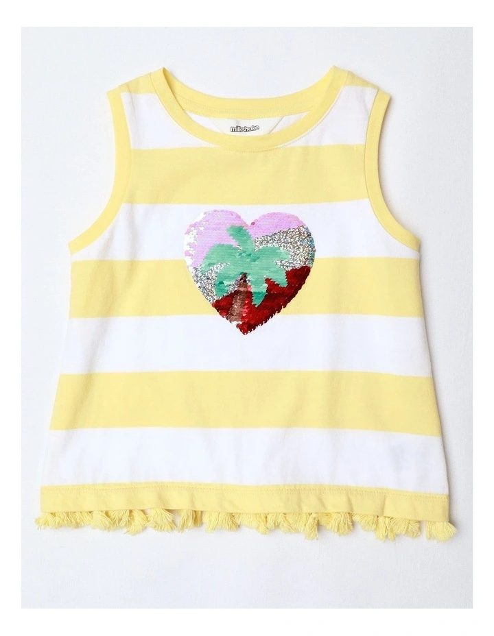 Tassel Trim Tank in Yellow image 1