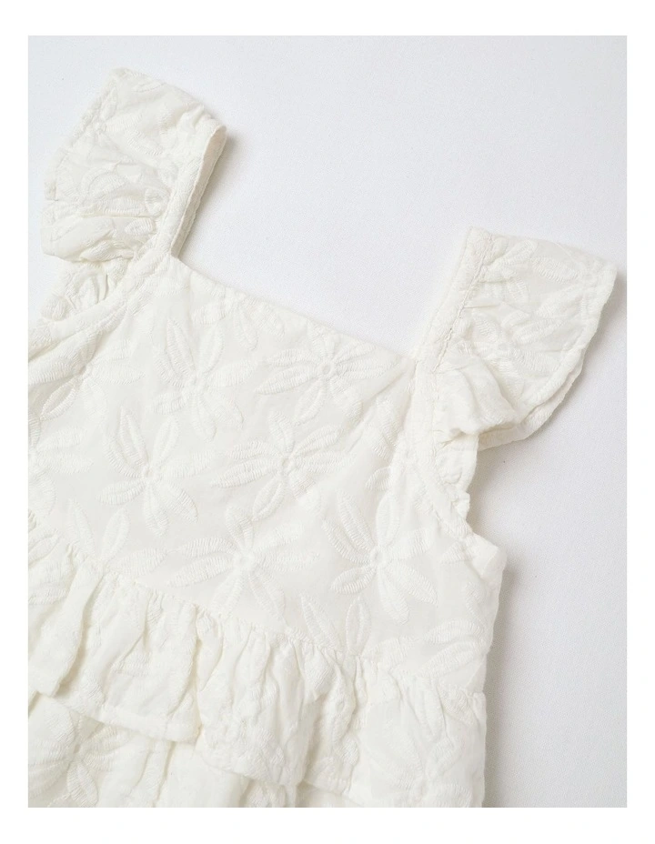 Flutter Sleeve Peplum Top in White image 2