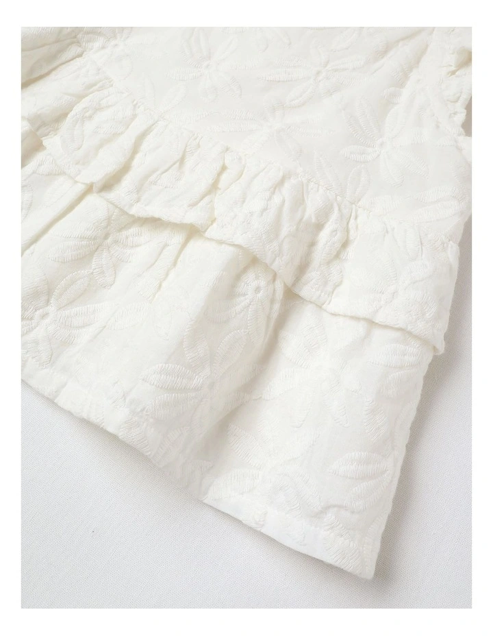 Flutter Sleeve Peplum Top in White image 4