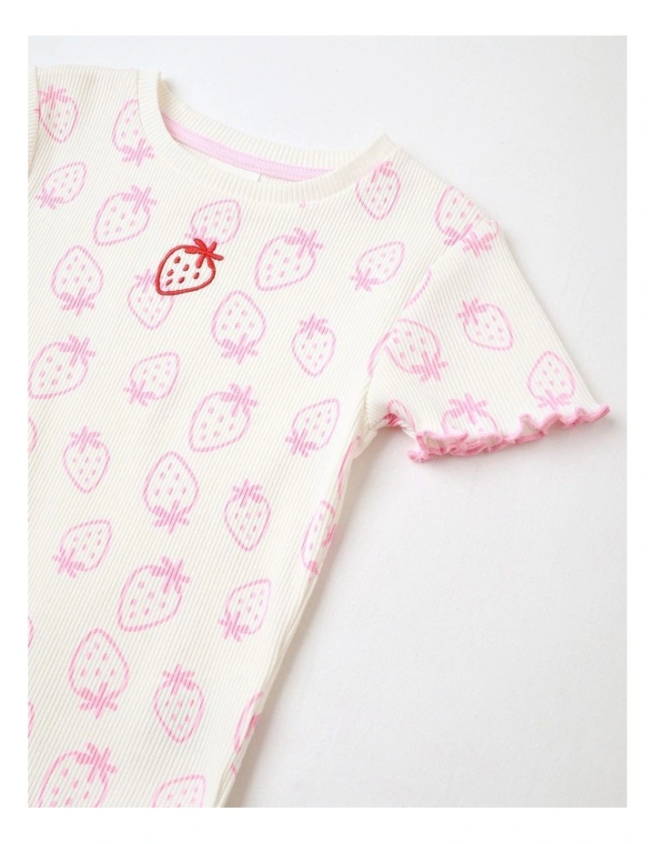 Graphic Rib T-shirt in White image 2