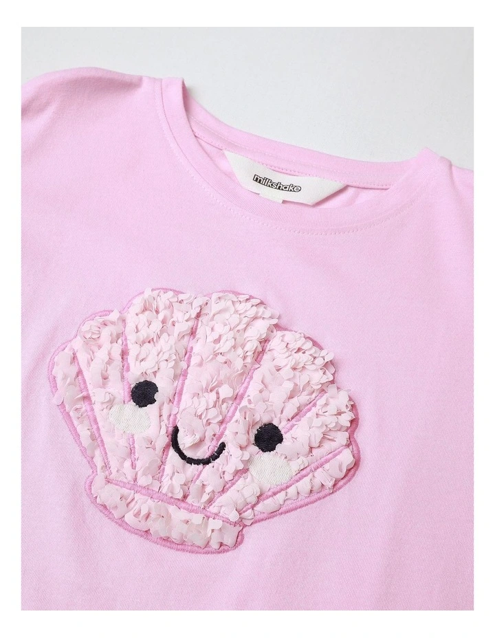 Frill Sleeve Tank with Applique in Light Pink image 2