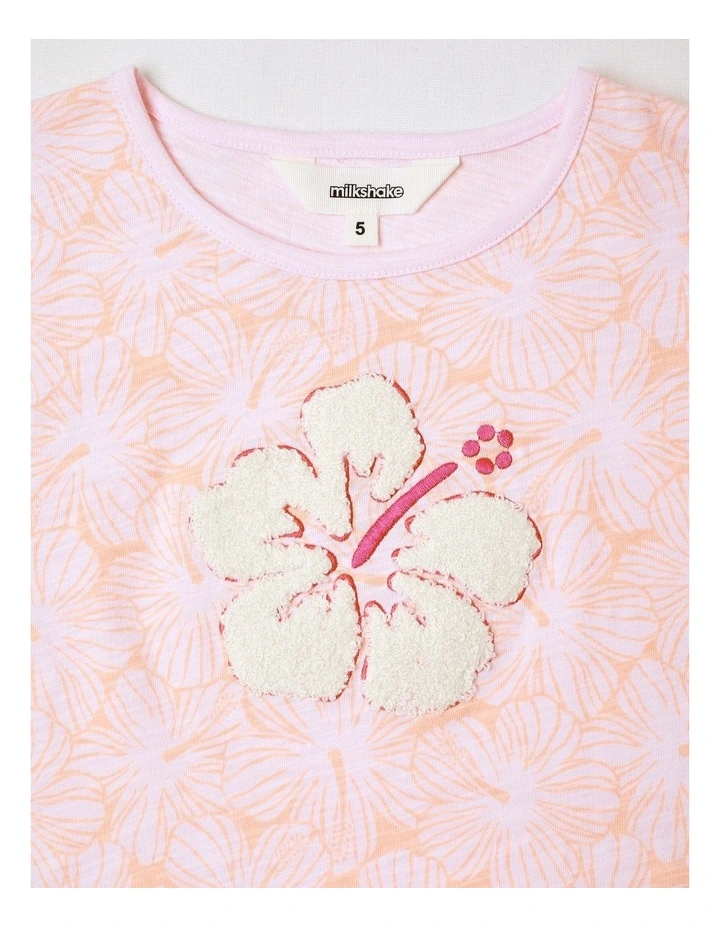 Boucle Graphic Peplum Top in Light Pink image 2
