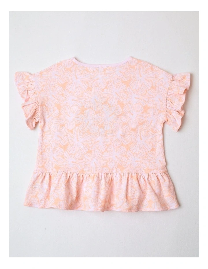 Boucle Graphic Peplum Top in Light Pink image 4