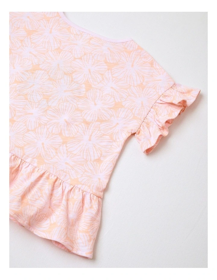 Boucle Graphic Peplum Top in Light Pink image 5