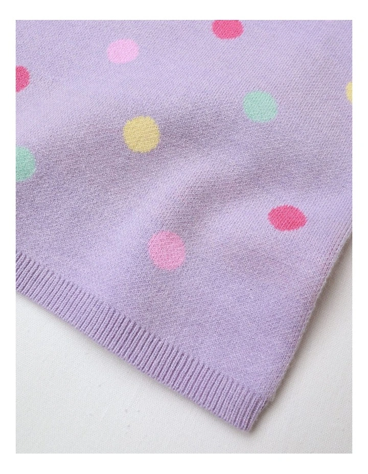 Polka Dot Knit Top in Lilac image 4