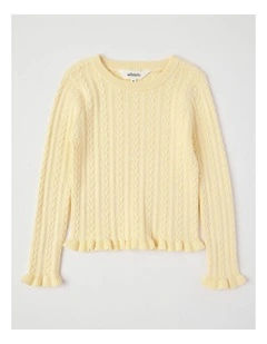 Cable Knit Top in Yellow