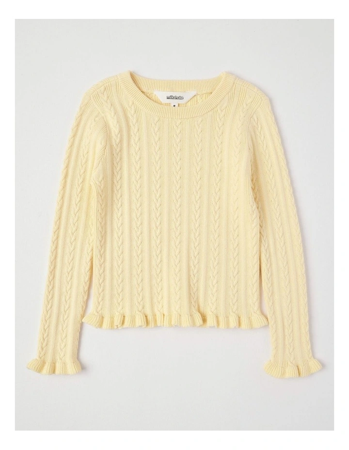 Cable Knit Top in Yellow image 1