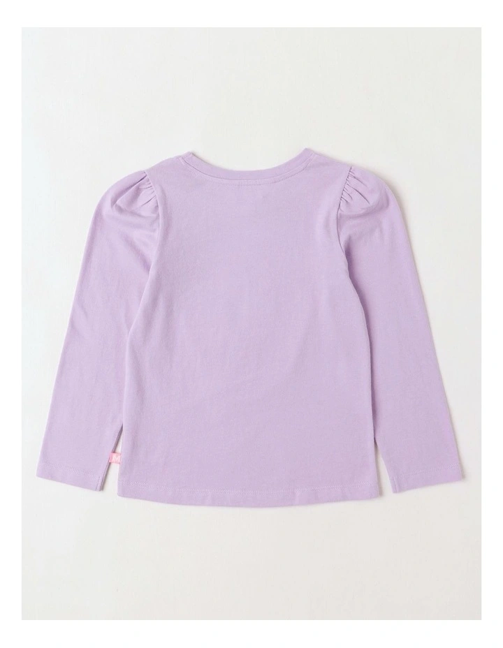 Long Sleeve Applique Heart Tee in Pink image 3
