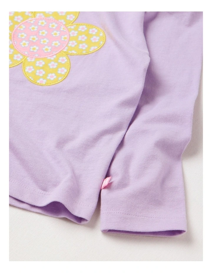 Long Sleeve Applique Heart Tee in Pink image 4