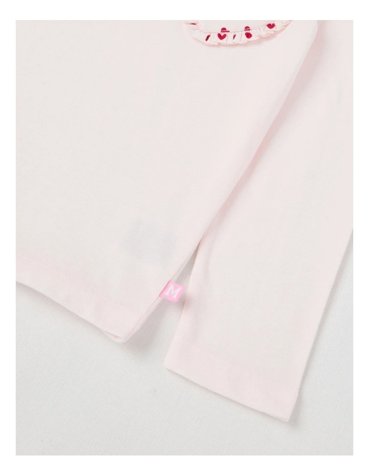 Long Sleeve Applique Top in Heart Pink image 4