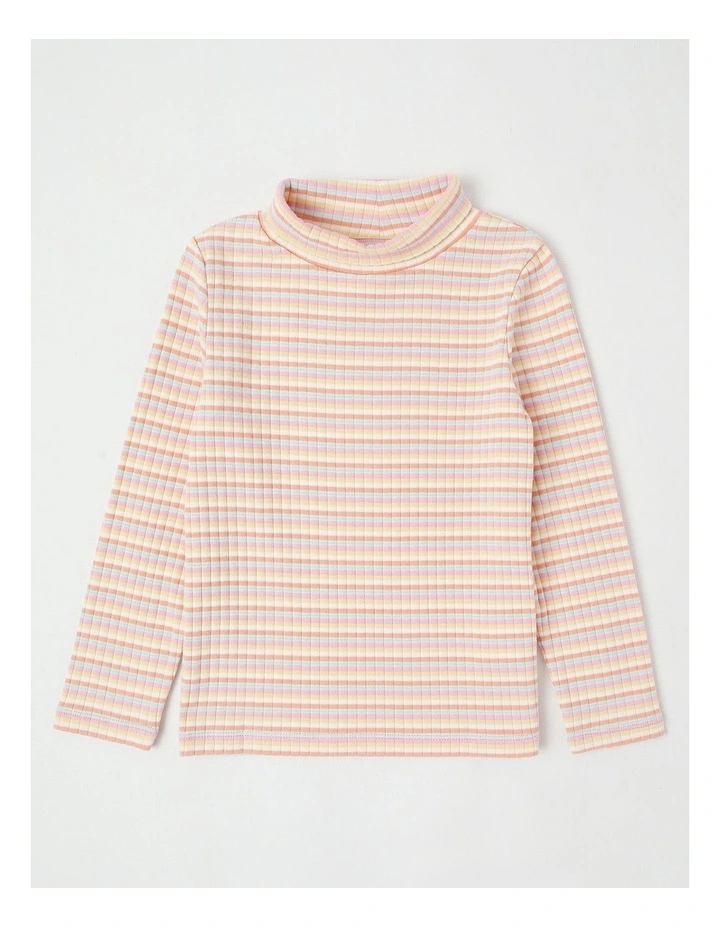 Long Sleeve Mock Neck Knit Top in Rainbow image 1