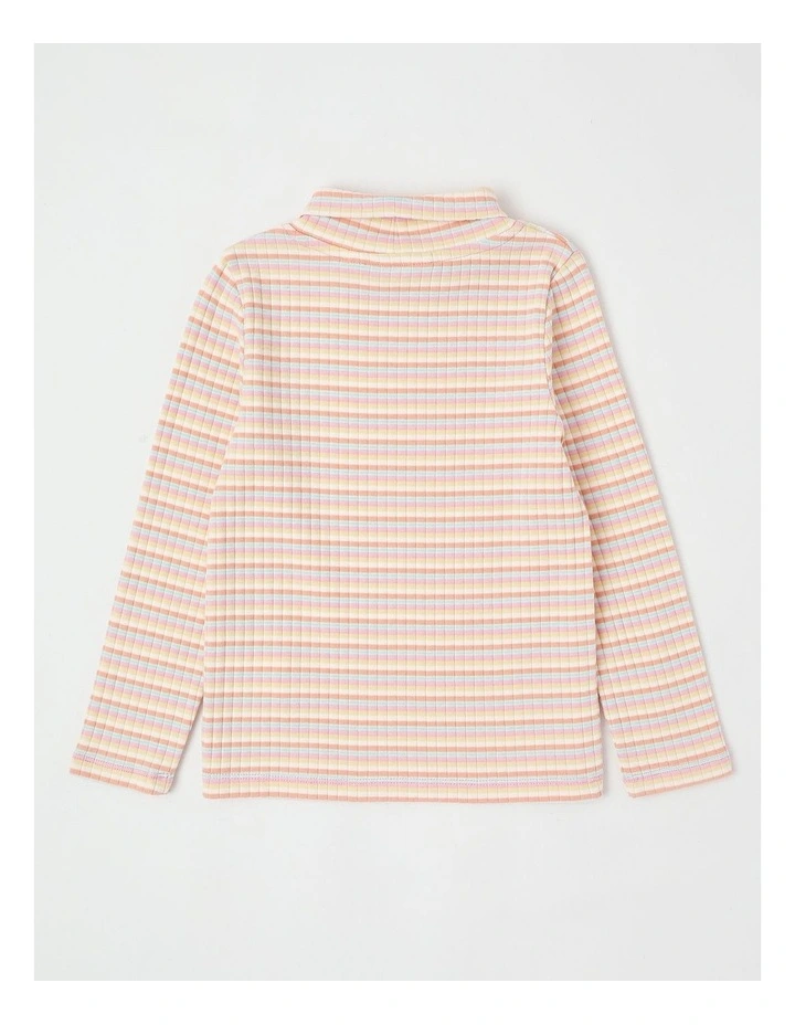 Long Sleeve Mock Neck Knit Top in Rainbow image 3