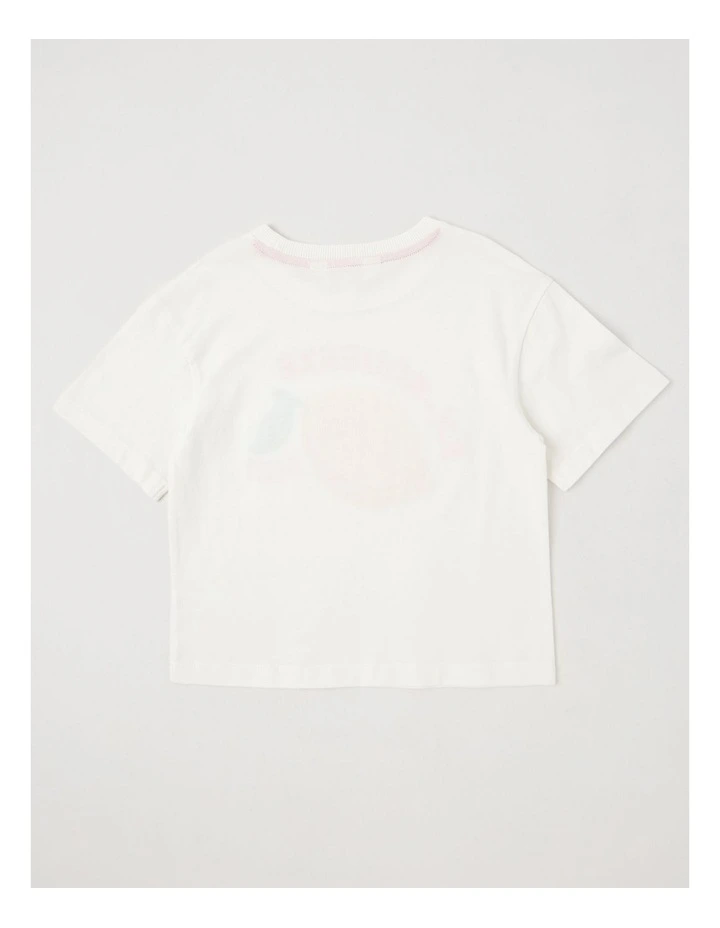 Oversized Tee With Crochet Applique in Ex-Squeeze Me Lemon/White image 3