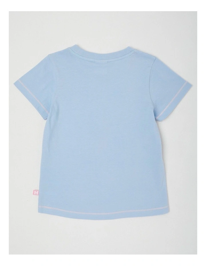 Essentials Short Sleeve Print Tee in Flower Power Blue image 3