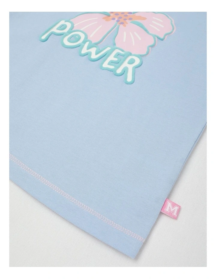 Essentials Short Sleeve Print Tee in Flower Power Blue image 4