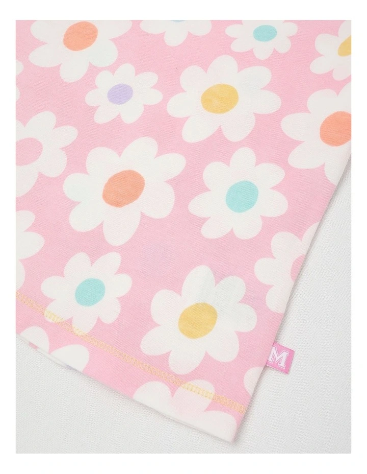 Essentials Short Sleeve Print Tee in Daisies Pink image 4