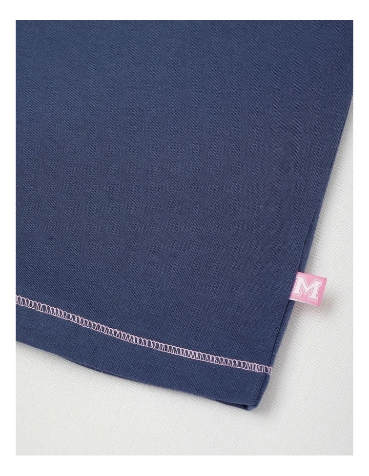 Essentials Short Sleeve Print Tee in Rainbow Smile/Navy image 3