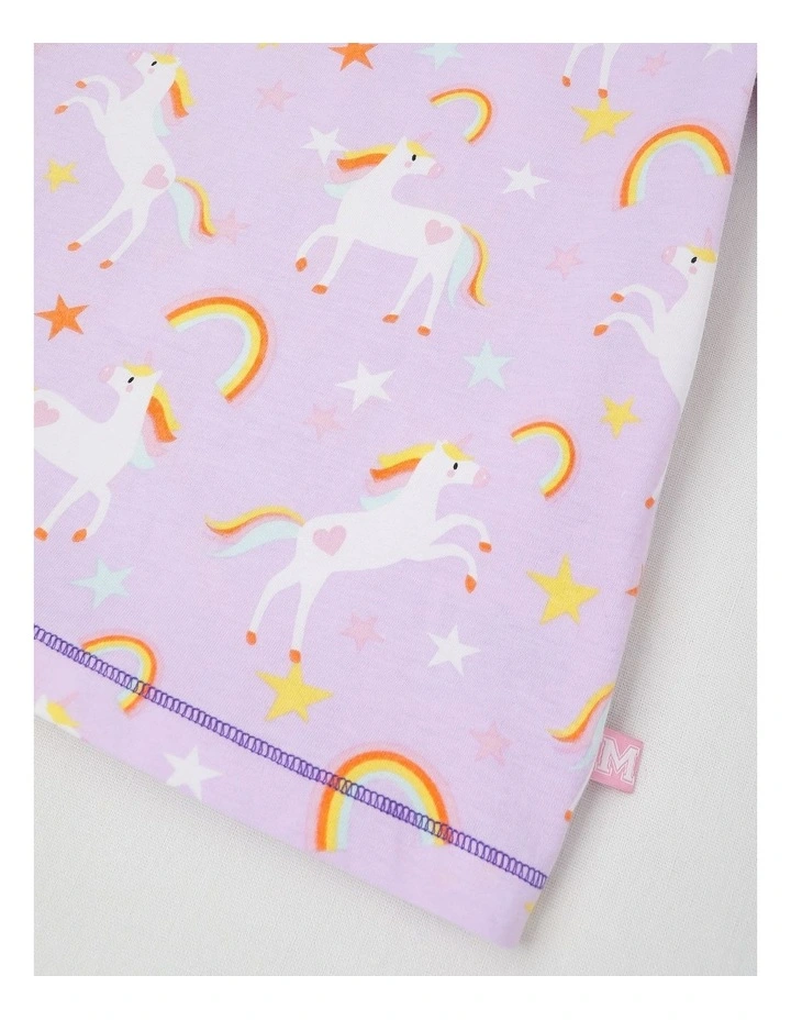 Essentials Short Sleeve Print Tee in Unicorns Aop/Purple image 4