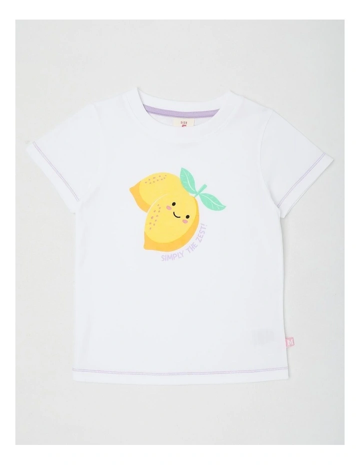 Essentials Short Sleeve Print Tee in Simply The Zest/White image 1