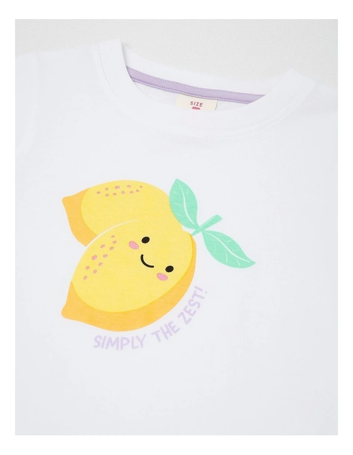 Essentials Short Sleeve Print Tee in Simply The Zest/White image 2