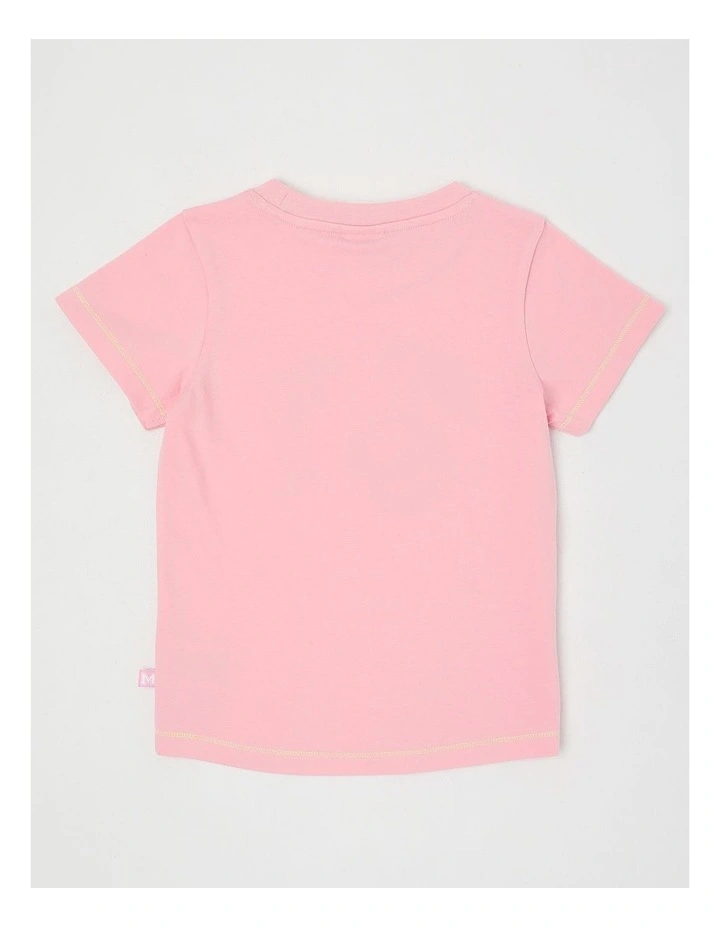 Essentials Short Sleeve Print Tee in Mermaid & Dolphin/Pink image 3