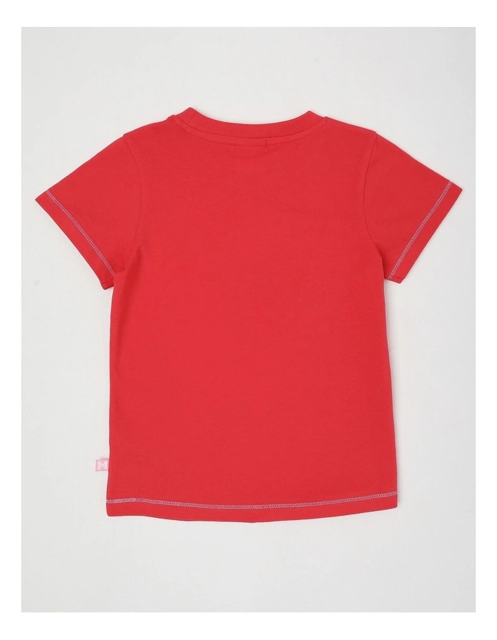 Essentials Short Sleeve Print Tee in Cherry Much Love/Red image 3