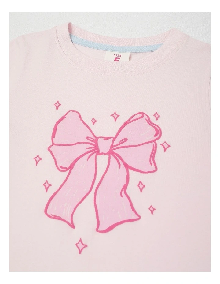Essentials Short Sleeve Print Tee in Big Bow/Pink image 2