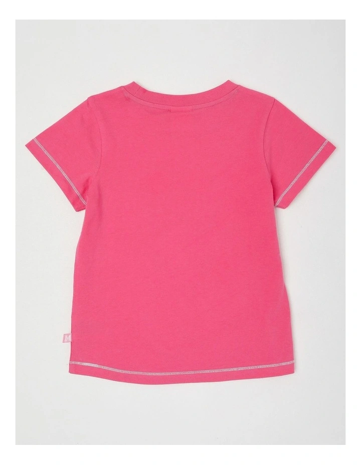 Essentials Short Sleeve Print Tee in Be Yourself 3 Sunglasses/Hot Pink image 3