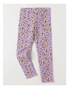 Essentials Butterfly Fleece Legging in Purple