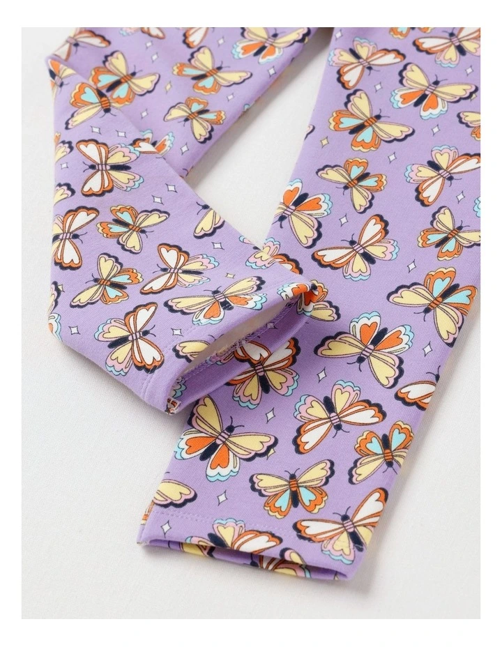 Essentials Butterfly Fleece Legging in Purple image 4