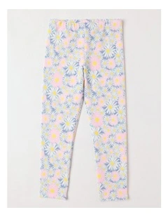 Essentials Daisy Fleece Legging in Pink & White