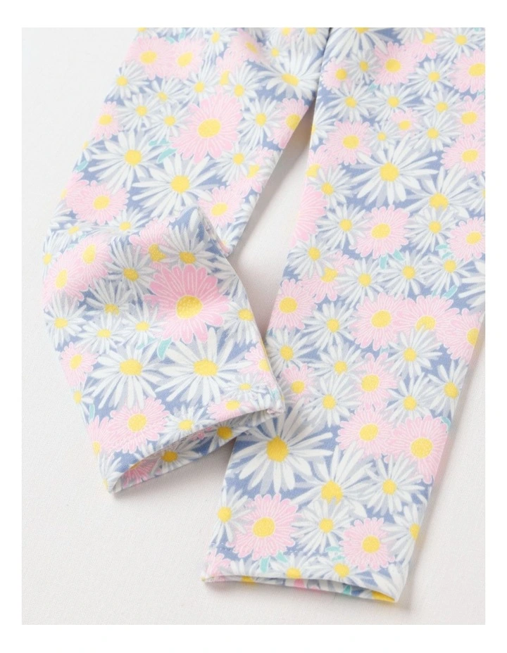 Essentials Daisy Fleece Legging in Pink & White image 4