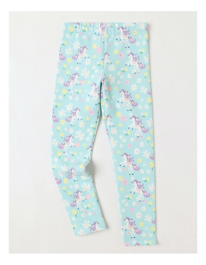 Essentials Print Fleece Legging in Blue image 1