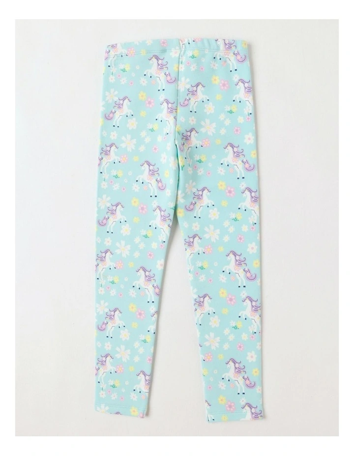 Essentials Print Fleece Legging in Blue image 3