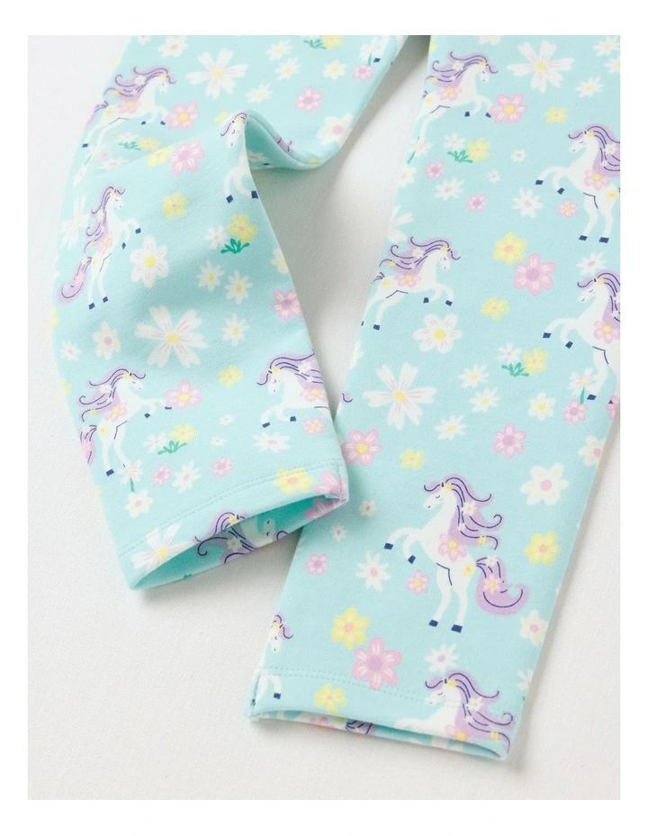 Essentials Print Fleece Legging in Blue image 4