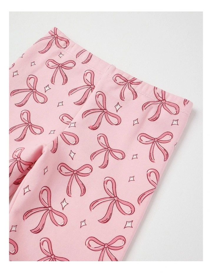 Essentials Bow Fleece Legging in Pink image 2
