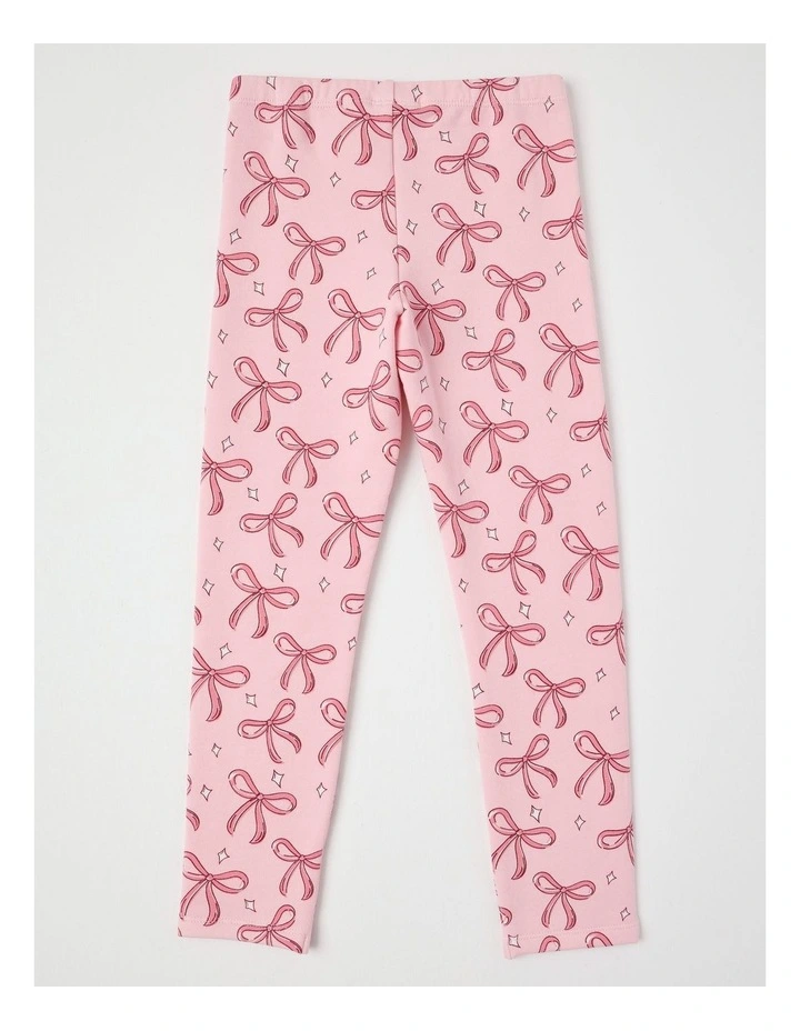 Essentials Bow Fleece Legging in Pink image 3