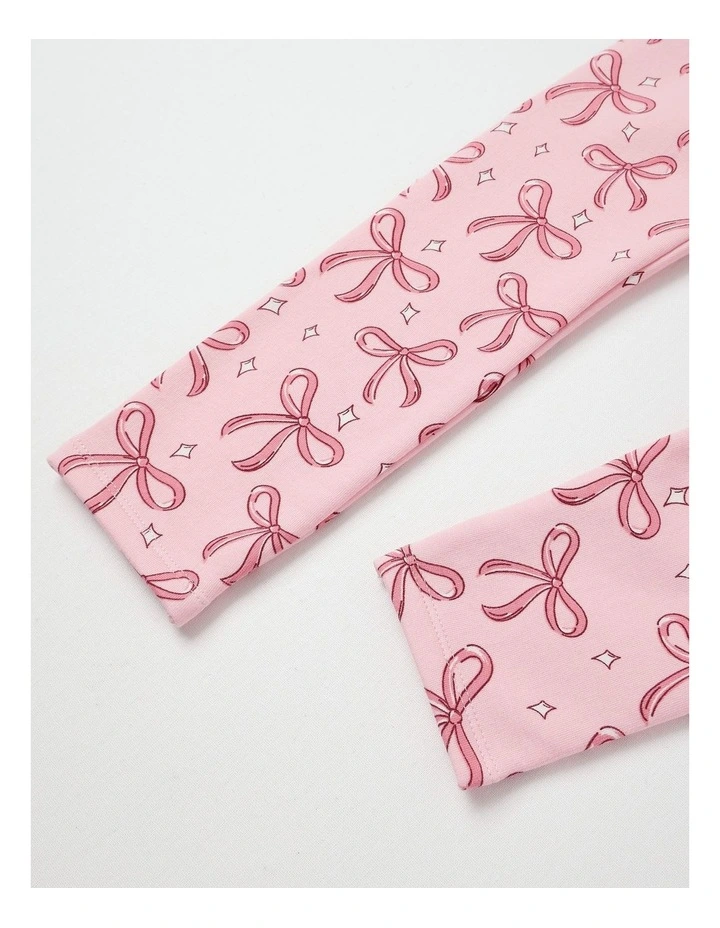 Essentials Bow Fleece Legging in Pink image 4