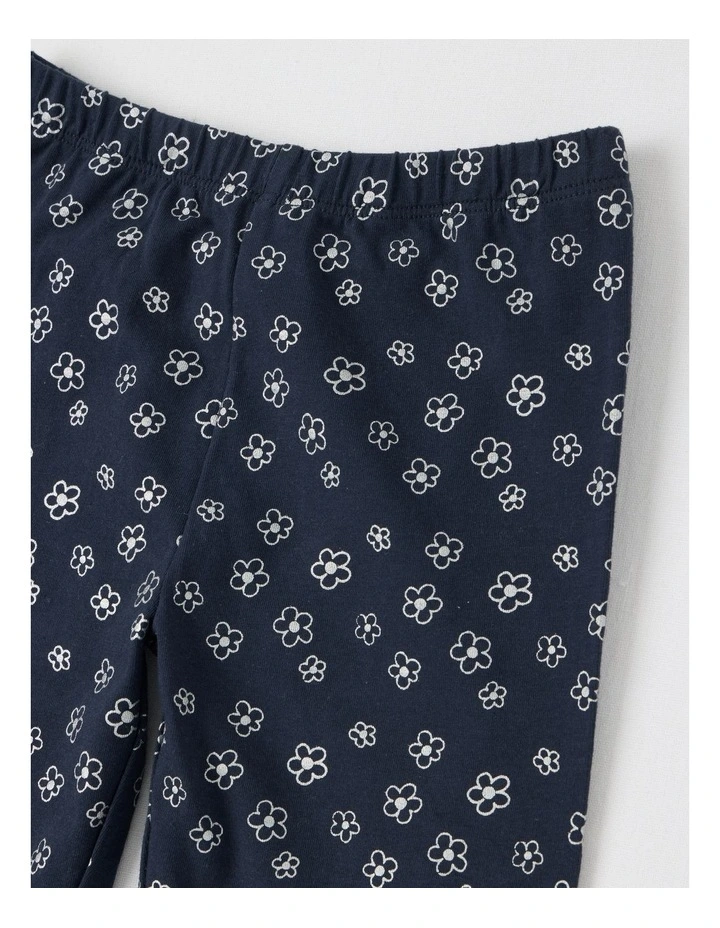 Essentials Metallic Legging in Flower Navy image 2